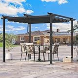 YITAHOME Metall-Pergola mit einziehbarem Dach, Outdoor-Pergola inklusive wasserabweisendem...