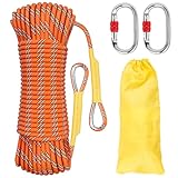 Aystkniet Outdoor-Seil 8mm/10mm mit 2 Stahlhaken Geflecht Nylon Seil für Wandern...
