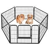 Yaheetech Welpenlaufstall Welpengitter 6 Gitter je 80x 60 cm Welpenauslauf Freigehege für...