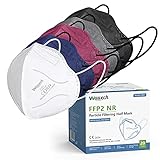 Wawech FFP2 Masken bunt Mundschutz FFP2 Maske schwarz CE Zertifiziert 20 Stück,...