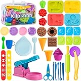 Knete Sets für Kinder, 40 Stück Küche Dough Knete Zubehör, Form, Schere, Nudelholz mit...