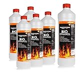 Bio Alkohol 100% 6 x 1 Liter - BIOETHANOL für Alkohol-Kamine, Tischfeuer, Ethanolkamine,...