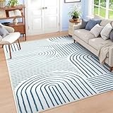 RUGMRZ Kuschel Kinderzimmerteppich 50x80cm,Blau Schmutzmatten Eingangsbereich,Moderne...