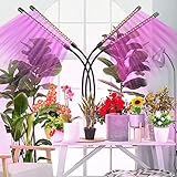 Pflanzenlampe LED Vollspektrum, 4 Köpfe 120 LEDs Grow Lampe mit Zeitschaltuhr 3/6/12 Std,...