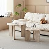 EGOONM 2er-Set Runder Couchtische für Zuhause und das Büro; Moderner Beistelltisch fürs...