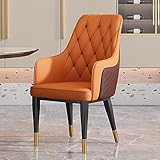 Mid Century Moderne Esszimmerstühle aus PU-Leder mit Nagelkopf, hohe Rückenlehne,...