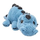 Depesche 12519 Dino World - Kuscheltier Dinosaurier mit blauem Fell und Glitzeraugen, ca....