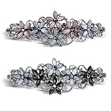 Teaaha 2 Stk Elegante Haarspangen Für Damen Mädchen Haarspange Mit Kristall Blume Clip...