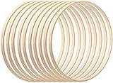 ACCROL 10 Stück DIY Traumfänger Ringe, Holz Bambus Floral Hoop Craft Makramee Craft Hoop...