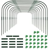 EXLECO 12Pcs Folientunnel Pflanzenschutz Gewächshaus mit Halteclips Metall Pflanztunnel...