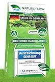 NATUREFLOW Rasensamen schnellkeimend 10kg - SEHR GUT getestet - Schnell wachsender Rasen...