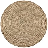 vidaXL Teppich Handgefertigt Jute Geflochten 150cm Rund Wohnzimmerteppich