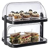 APS 9204 Buffetvitrine „Doppeldecker“ – 2 beidseitig aufklappbare, transparente...