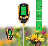 Bodenfeuchtigkeitsmesser, 4-in-1 Boden-pH-Messgerät, LCD-Display, digitales...