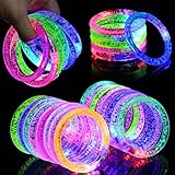 AUAUY 16 Stück LED Leuchtarmbänder Blinkende Armbänder in der Dunkelheit Party Zubehör...