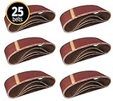 Gewebe-Schleifbänder │ 25 Stück │ 75 x 533 mm │ je 5 x Korn 40/60/80/120/180 │...