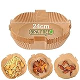 Backpapier für Heißluftfritteuse, 100Stück 24cm Airfryer Backpapier Antihaft...