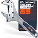 PRESCH Rollgabelschlüssel 250mm - Lasergravierte Skala 35mm (metrisch & inch) -...