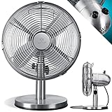 KESSER® - Tischventilator Design Retro Voll-Metallgehäuse 80° Oszillation - leise...