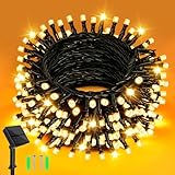 Dalugo Solar Lichterkette Aussen 5M 50 LED Warmweiß Lichterkette Außen Solar 8...