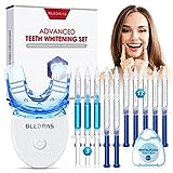 Teeth Whitening Kit, Bledras Professionelles Zähne Bleaching Set, 12 Bleaching Gel, 3...