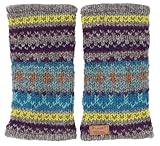 GURU SHOP Handstulpen, Handgestrickte Wollstulpen aus Nepal, Gemusterte Armstulpen,...