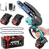 Mini Kettensäge mit Akku 4000mAh, 6 Zoll Mini Kettensäge Elektro und 2 Akku 2000mAh,21 V...