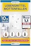 Lebensmittelmotten-Falle [10 Stück Vorteilspack] - Mottenfalle gegen Lebensmittel-Motten...