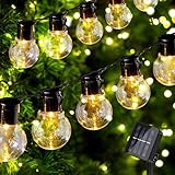 Nasharia Solar Lichterkette Außen, Weihnachten Glühbirnen Lichterkette 10LEDs...