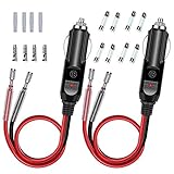 GTIWUNG 2 Stück Zigarettenanzünder Stecker, 12V Autostecker mit 8 Stück 10A/15A...