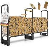 kaminholzregal metall außen anthrazit 223x25x115 verzinkt pulverbeschichtet Stapelhilfe...