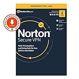 Norton Secure VPN 2021 | 1 Gerät | 1 Jahr | PC/Mac/Android | Aktivierungscode...