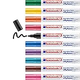 edding 750 Glanzlackmarker Set - mehrfarbig - 10 bunte Lackmarker - Rundspitze 2-4 mm -...
