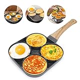 LOMUG Spiegeleipfanne, Pancake Pfanne mit 4 Loch Pfanne, Spiegelei Pfanne, Ei...