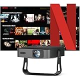 Smart Beamer Netflix Offiziell Mini Projektor mit Autofokus ＆ Trapezkorrektur, VOPLLS...