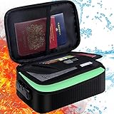 KeeQii Feuerfeste Dokumentenbox, 23,9 x 15 x 8,1 cm, feuerfeste Box für Dokumente,...