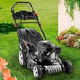 BRAST® Benzin Rasenmäher mit Antrieb | 3,5kW(4,76PS) | Elektrostart | 46cm Schnittbreite...