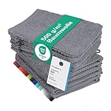 10er Pack Waschhandschuhe, Waschlappen Größe 15x21 cm in Anthrazit 100%...