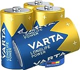 VARTA Longlife Power D Mono LR20 Batterie (4er Pack) Alkaline Batterie - Made in...