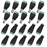 Aroidful 10 Paare DC Stecker DC Buchse 12V DC Netzteil Stecker Adapter 5,5 mm...