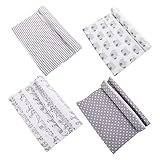 RORPOIR 4 Stück Babydecke Wickeltuch Steppdecke Hübsche Empfangsdecke Wickeltuch Mit...