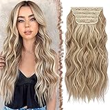 FESHFEN Clip in Extensions, 4PCS Haarverlängerungen mit Clips Synthetik Gewellte...
