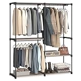 SONGMICS Kleiderschrank offen, Kleiderständer, Kleiderstange, Garderobe, 3...