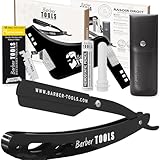 Herren Rasier-Set - Männer Rasiermesser/Barbiermesser - mit 50 Einzelklingen +...
