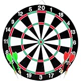 Dartscheibe mit Pfeilen,Einsteiger Steeldartscheibe aus Paper Board,Dartboard Zweiseitig...