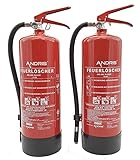 2x Feuerlöscher 6kg ABC Pulver-Feuerlöscher der Profi mit 10 LE für Handwerk,...