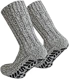 normani 4 Paar Antirutsch Norweger Socken mit ABS Sohle Farbe Natur-Töne Größe 39/42