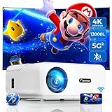 Beamer Full HD, 5G WiFi Bluetooth Beamer 13000 Lumen Native 1080P Beamer 4K...