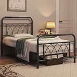 Yaheetech Bettrahmen Vintage Metallbett mit Lattenrost, Einzelbett/Doppelbett...