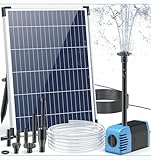 Biling Solar Teichpumpe mit Filter, 12W 605L/H Solar Springbrunnen für außen 2 m...